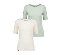 Rundhalsshirt ALIFE & KICKIN "Damen HildeAK A Kurzarmshirt, Shirt", Damen, Gr. XS, weiß, fresh mint, 100% Baumwolle (Bio), Shirts Rundhalsshirt, leichtes Sommer-Top aus Bio-Baumwolle mit Halbarm (6642
