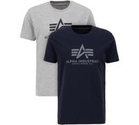 Alpha Industries Basic Kurzarm-t-shirt 2 Einheiten S Greyheat / Rep Blue
