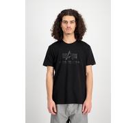 T-Shirt ALPHA INDUSTRIES "Basic T-Shirt BL Carbon", Herren, Gr. XL, schwarz (schwarz, schwarz), Obermaterial: 100% Baumwolle, Shirts T-Shirt (78905100-XL) schwarz, schwarz