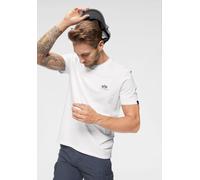 Rundhalsshirt ALPHA INDUSTRIES "BASIC T SMALL LOGO", Herren, Gr. 3XL, weiß, Single Jersey, Obermaterial: 100% Baumwolle, bedruckt, schmal normal, Rundhals, gerader Abschluss, Shirts Rundhalsshirt, Bau