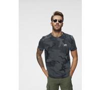 Alpha Industries Basic Alpha T-Shirt Small Logo black camo, Größe XL, Herren, Baumwolle