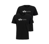 Alpha Industries Herren Alpha Label T 2 Pack T-Shirt, Black, 3XL (2er Pack)