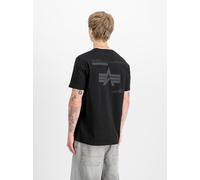 Rundhalsshirt ALPHA INDUSTRIES "Label T BP", Herren, Gr. S, schwarz, schwarz, Single Jersey, Obermaterial: 100% Baumwolle, bedruckt, regular fit normal, Rundhals, Shirts Rundhalsshirt (62459043-S) sch