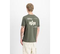 Rundhalsshirt ALPHA INDUSTRIES "Label T BP", Herren, Gr. XL, grün (schwarz olive), Single Jersey, Obermaterial: 100% Baumwolle, bedruckt, regular fit, Rundhals, Shirts (37776845-XL) schwarz olive