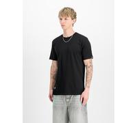 Rundhalsshirt ALPHA INDUSTRIES "Label T BP", Herren, Gr. XL, schwarz, schwarz, Single Jersey, Obermaterial: 100% Baumwolle, bedruckt, regular fit normal, Rundhals, Shirts (62459043-XL) schwarz, schwar