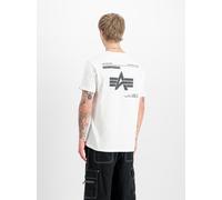 Rundhalsshirt ALPHA INDUSTRIES "Label T BP", Herren, Gr. XL, weiß, Single Jersey, Obermaterial: 100% Baumwolle, bedruckt, regular fit normal, Rundhals, Shirts Rundhalsshirt (73350503-XL) weiß