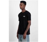 Rundhalsshirt ALPHA INDUSTRIES "Signature BP T", Herren, Gr. M, schwarz, Single Jersey, Obermaterial: 100% Baumwolle, bedruckt, regular fit normal, Rundhals, Shirts Rundhalsshirt, Baumwolle, regular f