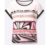 Rundhalsshirt altrosa-schwarz-bedruckt 40