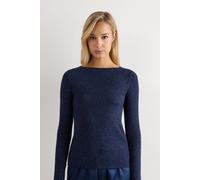 Rundhalsshirt Aus Modal Light Mit Cashmere Lamè Blau L
