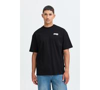 Rundhalsshirt BLEND "BHKEEGAN S/S GRAPHIC TEE", Herren, Gr. M, schwarz (schwarz beauty), Single Jersey, Obermaterial: 100% Baumwolle, bedruckt, relaxed fit normal, Rundhals, Shirts Rundhalsshirt, Baum