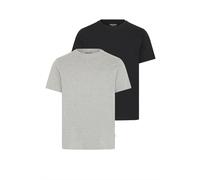 Rundhalsshirt BLEND "Rundhalsshirt BHEbal 2 PACK", Herren, Gr. L, schwarz (schwarz, stone mix), Obermaterial: 100% Baumwolle CO., Shirts Rundhalsshirt (57273210-L) schwarz, stone mix