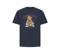Rundhalsshirt BLEND "Rundhalsshirt BHIrving", Herren, Gr. M, blau (salute), Obermaterial: 100% Baumwolle CO., Shirts Rundhalsshirt (83709509-M) salute