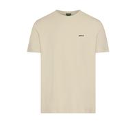 Rundhalsshirt BOSS GREEN "Tee", Herren, Gr. 5XL, beige (light beige274), Single Jersey, Obermaterial: 95% Baumwolle, 5% Elasthan, regular fit hüftlang, Rundhals, eng eingefasste Kante, Shirts Rundhals