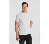 Rundhalsshirt BOSS GREEN "Tee Regular Fit", Damen, Gr. 3XL, grau (light, pastel grau054), Single Jersey, Obermaterial: 95% Baumwolle, 5% Elasthan, unifarben, regular fit hüftlang, Rundhals, eng eingef