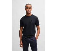 Rundhalsshirt BOSS GREEN "Tee Regular Fit", Damen, Gr. L, blau (dunkelblau402), Single Jersey, Obermaterial: 95% Baumwolle, 5% Elasthan, unifarben, regular fit hüftlang, Rundhals, eng eingefasste Kant