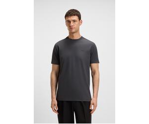 Rundhalsshirt BOSS GREEN "Tee Regular Fit", Damen, Gr. L, grau (dunkelgrau027), Single Jersey, Obermaterial: 95% Baumwolle, 5% Elasthan, regular fit hüftlang, Rundhals, eng eingefasste Kante, Shirts R