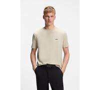 Rundhalsshirt BOSS GREEN "Tee Regular Fit", Damen, Gr. XXL, beige (light beige275), Single Jersey, Obermaterial: 95% Baumwolle, 5% Elasthan, regular fit hüftlang, Rundhals, eng eingefasste Kante, Shir