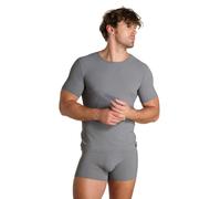 Rundhalsshirt BRUNO BANANI "ANTISTRESS", Herren, Gr. L, grau (anthrazit), Obermaterial: 90% Polyamid, 10% Elasthan, unifarben, Basic schmal hüftbedeckend, Rundhals, gerader Abschluss, Shirts Rundhalss