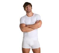 Rundhalsshirt BRUNO BANANI "ANTISTRESS", Herren, Gr. M, weiß, Obermaterial: 90% Polyamid, 10% Elasthan, unifarben, Basic schmal hüftbedeckend, Rundhals, gerader Abschluss, Shirts Rundhalsshirt, Kurzar