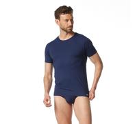 Rundhalsshirt BRUNO BANANI "CHECK LINE 2.0", Herren, Gr. 4 (S), blau (marine karo), Piqué, Obermaterial: 90% Polyamid, 10% Elasthan, körpernah hüftbedeckend, Rundhals, gerader Abschluss, Shirts Rundha
