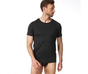 Rundhalsshirt BRUNO BANANI "CHECK LINE 2.0", Herren, Gr. 4 (S), schwarz (schwarz karo), Piqué, Obermaterial: 90% Polyamid, 10% Elasthan, körpernah hüftbedeckend, Rundhals, gerader Abschluss, Shirts Ru