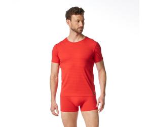 Rundhalsshirt BRUNO BANANI "CHECK LINE 2.0", Herren, Gr. 8 (XXL), rot (rot karo), Piqué, Obermaterial: 90% Polyamid, 10% Elasthan, körpernah hüftbedeckend, Rundhals, gerader Abschluss, Shirts Rundhals