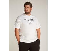 Rundhalsshirt "BT-SCRIPT LOGO TEE-B", Herren, Gr. XXL, weiß, Single Jersey, Obermaterial: 100% Baumwolle, TOMMY HILFIGER BIG & TALL, unifarben, regular fit, Rundhals, abgerundeter Saum, Shirts Rundhal