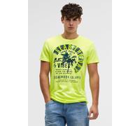 Rundhalsshirt CAMP DAVID, Damen, Gr. 4XL, grün, Single Jersey, Material: 50% Baumwolle, 50% Polyester, bedruckt, regular fit normal, Rundhals, eingesetzt gerader Abschluss, Shirts Rundhalsshirt, aus B