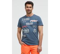 Rundhalsshirt CAMP DAVID, Herren, Gr. 3XL, harbour blau, Single Jersey, Material: 100% Baumwolle, bedruckt, regular fit normal, Rundhals, eingesetzt gerader Abschluss, Shirts Rundhalsshirt, aus Baumwo