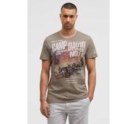 Rundhalsshirt CAMP DAVID, Herren, Gr. 3XL, rock ridge, Web, Material: 100% Baumwolle, bedruckt, regular fit normal, Rundhals, eingesetzt gerader Abschluss, Shirts Rundhalsshirt, aus Baumwolle (4457333