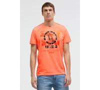 Rundhalsshirt CAMP DAVID, Herren, Gr. L, neon flame, Single Jersey, Material: 100% Baumwolle, bedruckt, regular fit normal, Rundhals, eingesetzt gerader Abschluss, Shirts Rundhalsshirt, aus Baumwolle