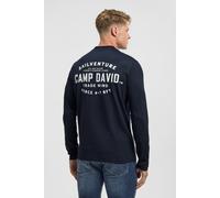 Rundhalsshirt CAMP DAVID, Damen, Gr. M, blau, Single Jersey, Material: 100% Baumwolle, bedruckt, regular fit normal, Rundhals, eingesetzt gerader Abschluss, Shirts Rundhalsshirt, aus Baumwolle (650415
