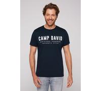 Rundhalsshirt CAMP DAVID, Herren, Gr. M, blau, Single Jersey, Material: 100% Baumwolle, bedruckt, regular fit normal, Rundhals, eingesetzt gerader Abschluss, Shirts Rundhalsshirt, aus Baumwolle (18970