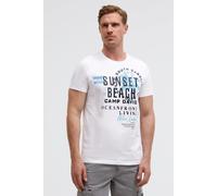 Rundhalsshirt CAMP DAVID, Jungen, Gr. M, weiß, Single Jersey, Material: 100% Baumwolle, bedruckt, regular fit normal, Rundhals, eingesetzt gerader Abschluss, Shirts Rundhalsshirt, aus Baumwolle (94187