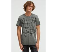 Camp David Herren T-Shirt im Used Look mit Logo-Applikationen Dusty Green, S