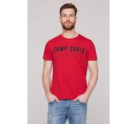 Rundhalsshirt CAMP DAVID, Herren, Gr. S, rot, Single Jersey, Material: 100% Baumwolle, bedruckt, regular fit normal, Rundhals, eingesetzt gerader Abschluss, Shirts Rundhalsshirt, aus Baumwolle (327447