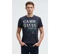 Rundhalsshirt CAMP DAVID, Herren, Gr. XXL, blau, Material: 100% Baumwolle, bedruckt, regular fit normal, eingesetzt gerader Abschluss, Shirts Rundhalsshirt, aus Baumwolle (89318432-XXL) blau