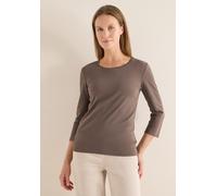 Rundhalsshirt CECIL, Damen, Gr. 3XL, urban taupe, Web, 100% Baumwolle, unifarben, normal normal, Rundhals, abgesteppt, Shirts Rundhalsshirt, aus reiner Baumwolle (91010860-XXXL) urban taupe