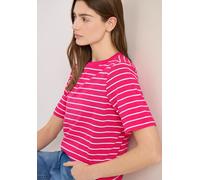 Rundhalsshirt CECIL, Damen, Gr. S (38), beetroot pink, Jersey, Obermaterial: 100% Baumwolle, gestreift, normal hüftbedeckend, Rundhals, Shirts Rundhalsshirt, Sommershirt im Streifen-Look, Topseller (6