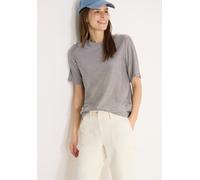 Rundhalsshirt CECIL, Damen, Gr. S (38), macchiato braun, Stoff, 53% Viskose, 41% Polyester, 6% Elasthan, gestreift, Basic, normal normal, U-Boot-Ausschnitt, abgesteppt, Shirts Rundhalsshirt, mit U-Boo