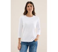 Cecil Damen Shirt mit Rippstruktur in Weiß, Gr: XL