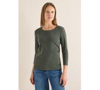 Rundhalsshirt CECIL, Damen, Gr. XXL (46), khaki, Web, 100% Baumwolle, unifarben, normal normal, Rundhals, abgesteppt, Shirts Rundhalsshirt, aus reiner Baumwolle (57093513-XXL) khaki
