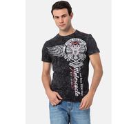 Rundhalsshirt CIPO & BAXX, Herren, Gr. M, grau (anthrazit), Jersey, Obermaterial: 95% Baumwolle, 5% Elasthan, bedruckt, slim fit, Rundhals, Shirts Rundhalsshirt (86247453-M) anthrazit