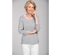 Rundhalsshirt CLARINA "NICOLE", Damen, Gr. 36, weiß, Obermaterial: 100% Baumwolle., comfort fit, Rundhals, 3/4-Ärmel, Shirts, Pima Cotton Interlock (94681518-36) weiß