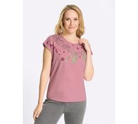 Rundhalsshirt CLASSIC BASICS "Rundhals-Shirt", Damen, Gr. 46, rosa (altrosa, magenta, bedruckt), 100% Baumwolle, geblümt, gemustert, mehrfarbig, Rundhals, Shirts Rundhalsshirt (33340465-46) altrosa, m