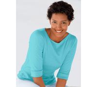 Rundhalsshirt CLASSIC BASICS "Shirt", Damen, Gr. 38, blau (türkis), 100% Baumwolle, unifarben, Rundhals, Shirts Rundhalsshirt (712141-38) türkis