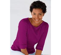 Rundhalsshirt CLASSIC BASICS "Shirt", Damen, Gr. 38, lila (brombeer), 100% Baumwolle, unifarben, Rundhals, Shirts Rundhalsshirt (561052-38) brombeer