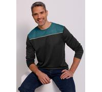 Rundhalsshirt CLASSIC "Freizeitshirt", Herren, Gr. 52/54, schwarz (petrol, schwarz), 100% Polyester, gemustert, mehrfarbig, unifarben, Rundhals, Shirts Rundhalsshirt (24094243-52) petrol, schwarz