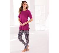 Rundhalsshirt FEEL GOOD "Longshirt", Damen, Gr. 40/42, pink (magenta), 95% Baumwolle, 5% Elasthan, unifarben, Shirts Rundhalsshirt (49152409-40) magenta