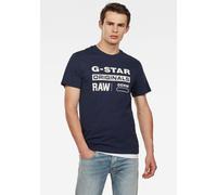 Rundhalsshirt G-STAR "Swando", Herren, Gr. XL (56/58), blau (navy), Single Jersey, Obermaterial: 100% Baumwolle, normal, Rundhals, Shirts Rundhalsshirt (70841202-XL) navy